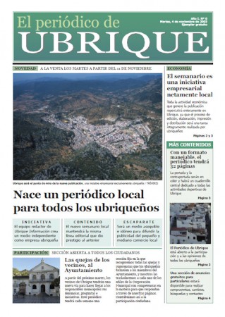 Portada de El Periódico de Ubrique nº 0 Portada de El Periódico de Ubrique nº 0