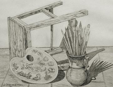Sillas. Dibujo de Juan Chacón Coronil