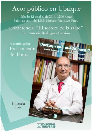 Invitación a la conferencia y la presentación del libro del Dr. Antonio Rodrí­guez Carrión.