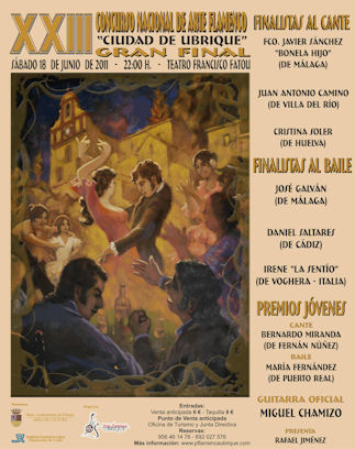 Cartel de la final del XXIII concurso nacional de arte flamenco