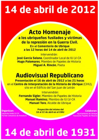 Cartel anunciador de los actos sobre la República.