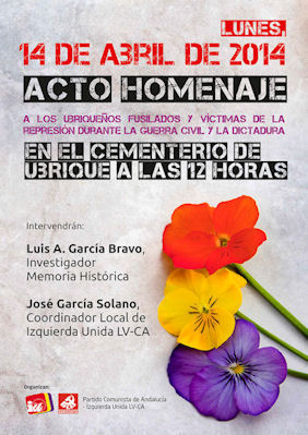 Cartel del homenaje en la conmemoración del 14 de abril.