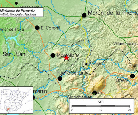 Mapa de repercusión del sismo (Instituto Geográfico Nacional).