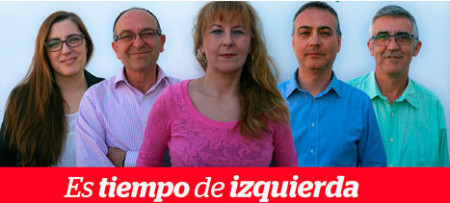 Pepi Morales Girón y los siguientes cuatro candidatos de la lista de IU.