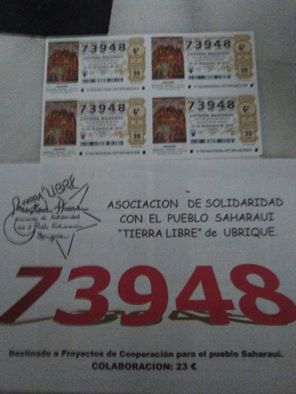 Lotería para apoyar al pueblo saharaui.