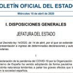 BOE, 15 de abril de 2020.