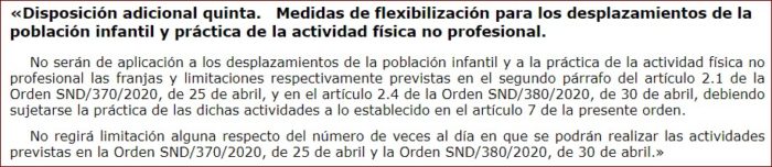 Disposición adicional 5ª (BOE, 27 de mayo de 2020).