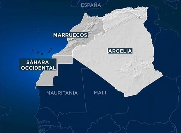 Mapa de Marruecos y el Sahara Occidental.